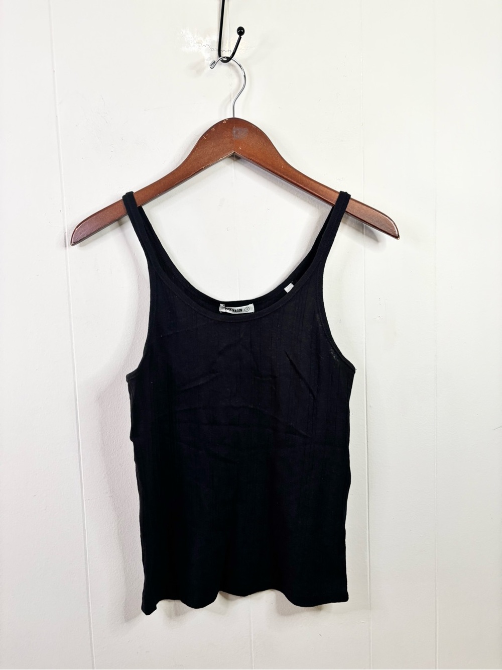 Buck Mason black heirloom rib base tank size SM new cotton - Picture 2 of 6
